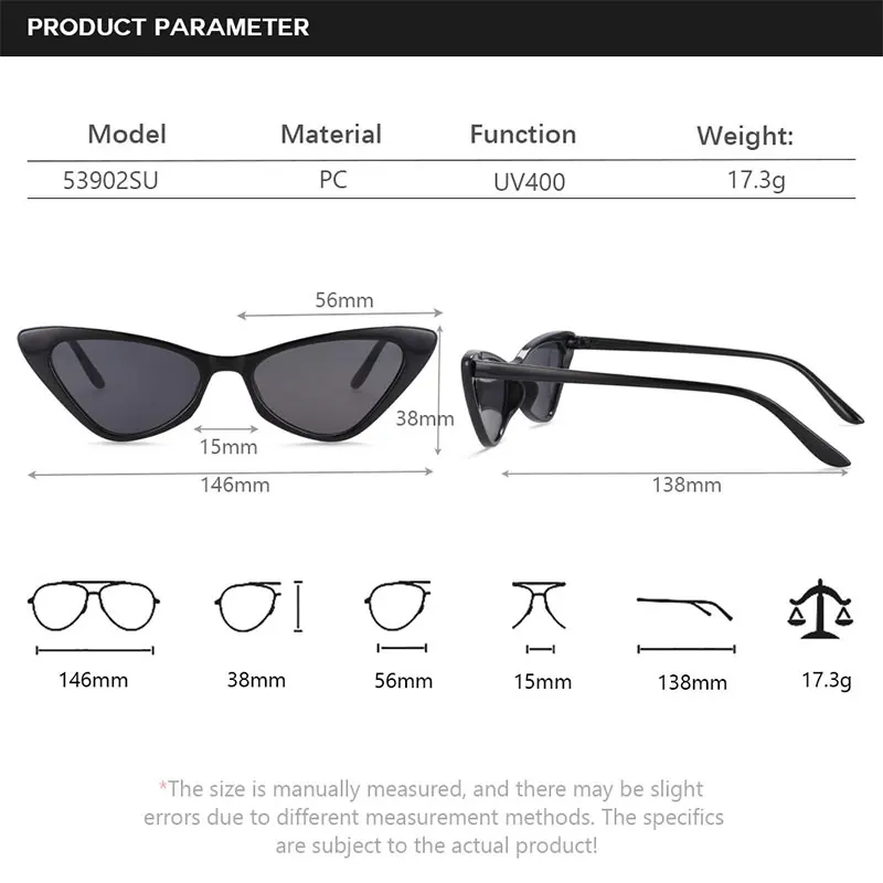 53902 Слънчеви очила с малки рамки Котешко око Модерен ретро Женски нюанси UV400 Vintage слънчеви очила