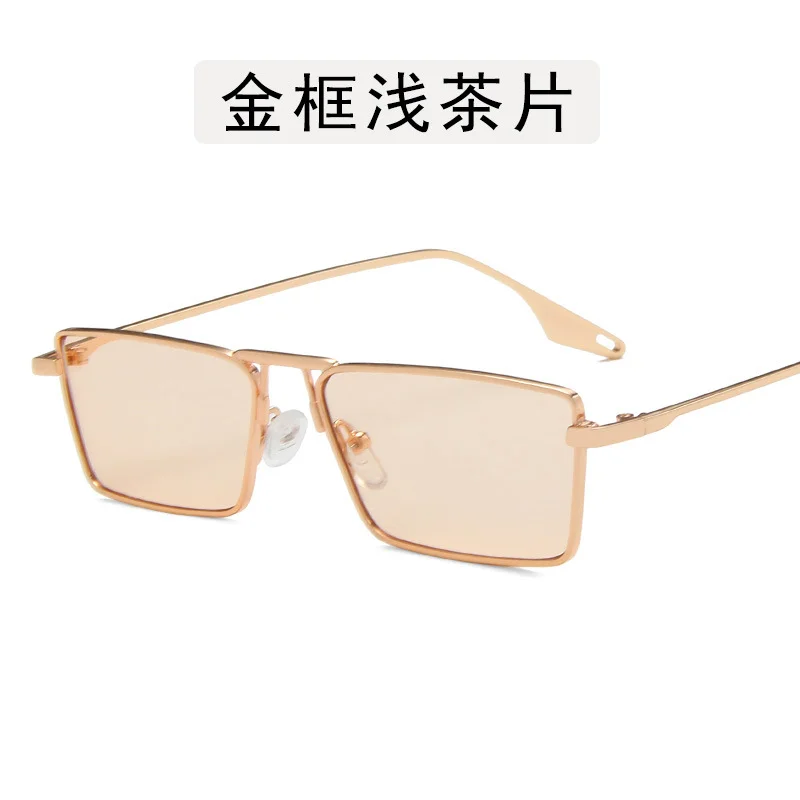 Квадратни слънчеви очила в малка рамки за мъже и жени, слънчеви очила с маслинено-зелени лещи, очила с прозрачни лещи
