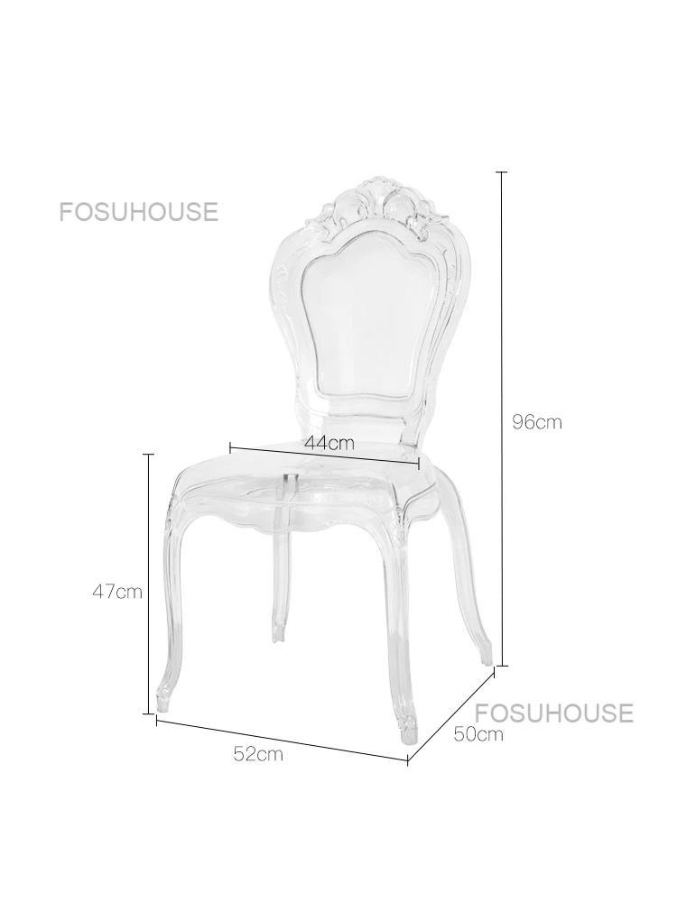 Европейски стил, акрилни трапезни столове Дух, Творчески Прозрачен Дизайнерски стол за Хранене, Дворцовата Кристален Кухненски Мебели