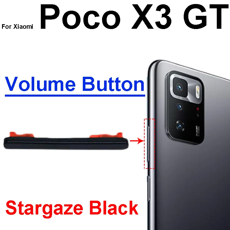 За Xiaomi POCO Pocophone X3 GT, страничен превключвател, регулатор на силата на звука, странични бутони, за ремонт