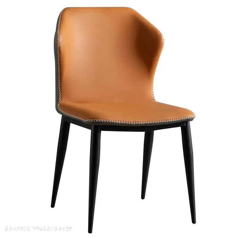 Скандинавските Трапезни столове за всекидневна Минималистичные Трапезни Столове с мека черна метална прическа, Кожени Мебели за дома, в ресторанта Sillas Cocina
