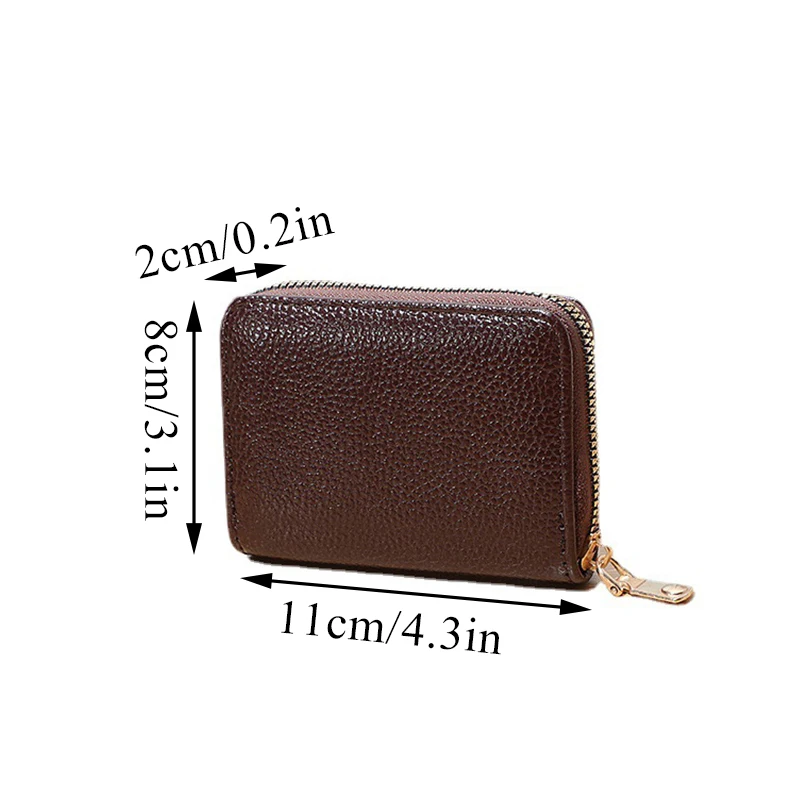 Модерен портфейл от изкуствена кожа с шарени личи, мини портмоне за малките неща, Дамски портмонета, държач за карти, калъф с цип, джоб за ключове
