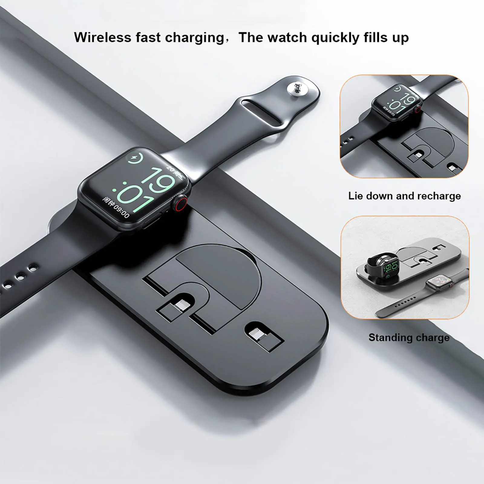 Безжична Поставка За Зарядно устройство За iPhone 14 13 12 11x8 Apple Watch 3 в 1 Зарядно устройство за Бързо Зареждане Airpods Pro iWatch 8 7