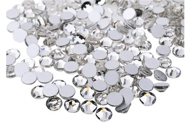 20000шт Прозрачни кристали с дебелина 2 мм, кристали, Кръгли акрилни свободни и кристали, с фиксирана облегалка, Дизайн на нокти, кристални кристали, кристали