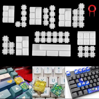 1бр Ръчна ръчна детска клавиатура Мухъл Компютър PC Gamer Пет Paw keycaps Силиконови форми Сушени цветни бижута от смола