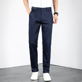 Пролет-лято нови ежедневни мъжки панталони са изработени от фин памук с лиоцеллом, стрейчевые корейски директни модни панталони
