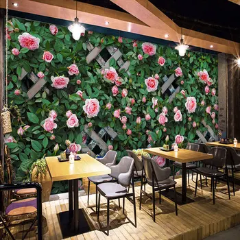 beibehang Потребителски идиличен флорални тапети за хола, стенно покритие във формата на цвете, роза, 3D фон, сватбени тапети