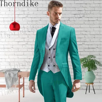 Thorndike 2023, нов стил, мъжки костюм Homme, 3 предмета (яке + панталон + елек) Смокинг мъжки костюми за сватбени партита Модерен блейзър Terno