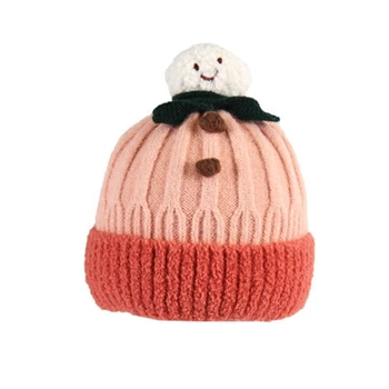 Мека вязаная вълнена детска шапчица, сладък капор, есенно-зимна топла удебелена шапчица за новородено, подаръци