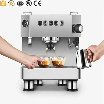 Търговска машина от неръждаема стомана, автоматична кафемашина за приготвяне на еспресо