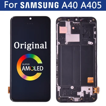 Оригиналният Super AMOLED на Samsung galaxy A40 A405 A405FN A405F A405FM сензорен дисплей Дигитайзер в събирането на подмяна на LCD дисплея