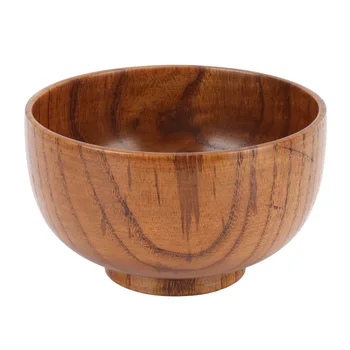 Дървена купа, гладка кръгла Купа за спагети, Изискан уникален модел за ориз