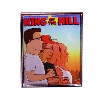 Брошка King X of The Hill, плакат на американския анимационен ситкома, икона, аксесоари, бижута