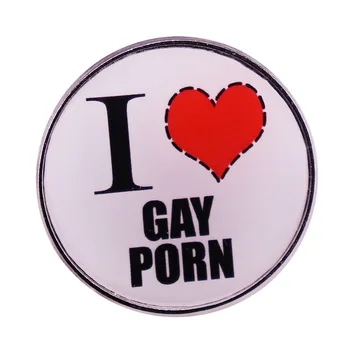 Аз обичам гей порно, секс брошка във формата на икона, забавни декорации за ЛГБТ-лесбийки