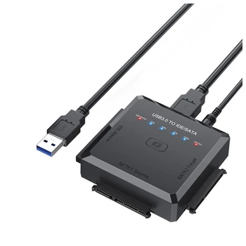 Адаптер USB 3.0 SATA IDE, подходящ за 2,5, 3,5-инчов твърд диск HDD/SSD-външен за кабелен адаптер със скорост 5 Gbit/s