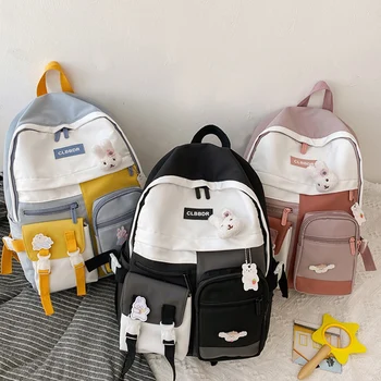 Нов училищен раница, скъпа раница за лаптоп, студентски чанта за книги, найлонови ежедневни пътни чанти за момичета, дамски училищна чанта за отдих