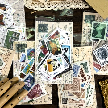 35 листа/опаковка Колекция от марки на Декоративни Стикери Антични марка Ретро Цвете Етикет За Scrapbooking Дневник Телефонен Списание Планер