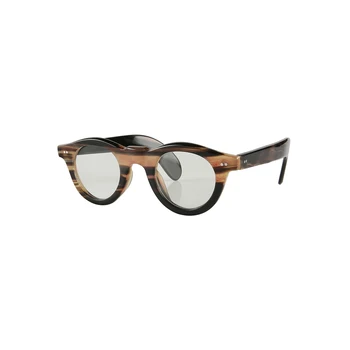 2-ри кръг Нитове Уникални Слънчеви Очила Ръчно изработени От Естествен Рог, Рамки за Очила за Мъже и Жени