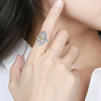 Реколта пръстени за коктейльной партита в темата с три камъни за жени, очарователни декорации за банкет, дамски аксесоари, луксозни пръстени Promise