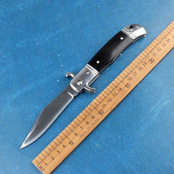 Портативен Сгъваем нож от стомана 440C с дървена дръжка за къмпинг, разходки, плодове, кухненски инструменти, EDC