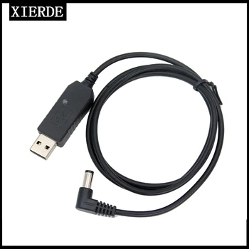 XIERDE За UV-5R на Преговорния устройство, USB зарядно устройство ще захранване на линия Baofeng 8D 82 5R Зарядно за Кола Автомобилна Линия Усилвател Зареждане 5.5 мм порт кабел за зареждане