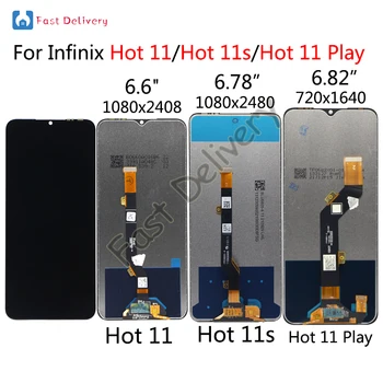 За Infinix Hot 11 Hot11 X662 LCD дисплей, Дигитайзер За Infinix Hot 11 Play Дисплей За Infinix Hot 11s X6812 Сензорен Екран