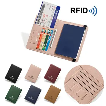 Гореща многофункционална чанта-притежател на паспорт от изкуствена кожа RFID, преносима ультратонкая предпоставка за документи, пътен калъф, притежателите на ID-карта