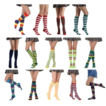 Дамски чорапи с елф до коляното за момичета, cosplay-парти, дълги шарени чорапи-чорапи
