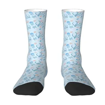 Сладки чорапи с шарките на морските вълни и на медуза, дамски, мъжки чорапи с 3D принтом, спортни и футболни чорапи