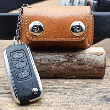 Проста дизайнерски мъжки чанти за ключове с магнитна закопчалка към колана си, мини размер, лаптоп в чантата си за ключове, портфейл за ключове от естествена кожа