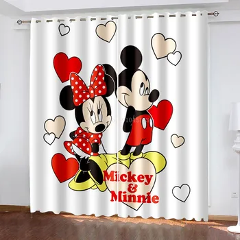 Disney Mickey Mouse Minnie Затемняющая завеса Оцветяване спални Компютърна завеса за хола Децата, Подарък за момичета и момчета
