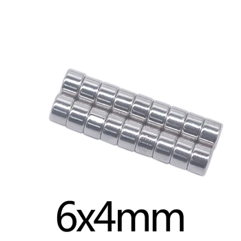 100/200/300шт 6x4 мм Постоянен Малък кръг магнит 6 ммх4 мм неодимовый магнит с диаметър 6x4 мм Мини Силни магнитни магнити 6*4 мм