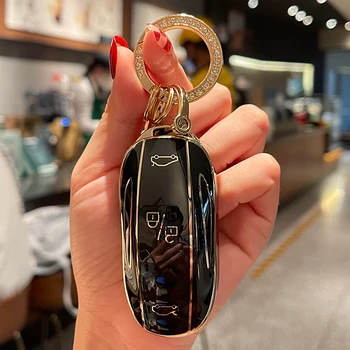 Нов калъф за дистанционно на ключа на автомобила от TPU, калъф за Tesla Model X, защитен калъф за автомобилни ключове, чанта за Tesla Model X Smart Keyless Fob