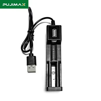 PUJIMAX 1 Слот за Бързо Зареждане на USB Зарядно Устройство за 18650 22500 25500 14500 22700 Литиеви Батерии с Безопасна Защита От Пренапрежение