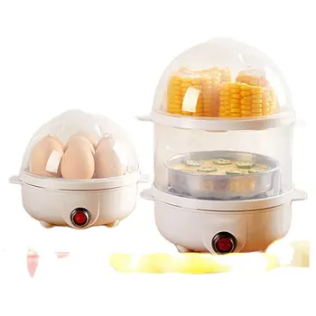 Двойна котела за варене на яйца с автоматично изключване на захранването, мини-машина за приготвяне на яйца, малки домакински артефакт за закуска, мултифункционален хотел