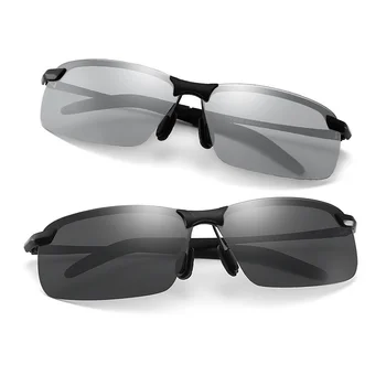 Очила за нощно виждане мъжки с антирефлексно покритие за шофиране, полукадровые поляризирани слънчеви очила за шофьора, дневни и нощни очила с UV400