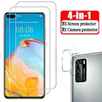 защитно покритие 4в1, Защитни фолиа за екрана Huawei P40, Защитно Закалено Стъкло за Huawei P 40 Lite, Фолио за обектива на камерата 4G 5G E 4 5g