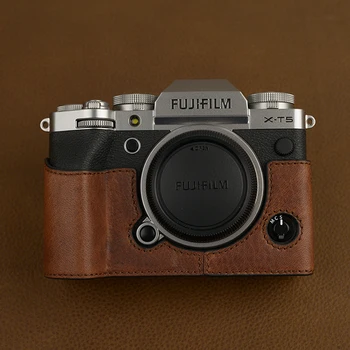 Roadfisher Реколта Чанта За Фотоапарат От Естествена Телешка Кожа, Защитен Калъф, Основата За Fuji Fujifilm XT5 XT4 XT3