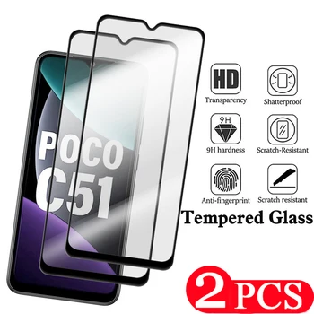 2 ЕЛЕМЕНТА 9D защитно фолио за екрана xiaomi Poco C55 C51 От закалено стъкло За xiaomi Poco C40 C50 M5 M4 5G M3 C31 F5 Pro защитно фолио