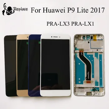 100% Тествани 5,2 сантиметра За Huawei P9 Lite 2017 PRA-LX3 PRA-LX1 LCD сензорен дисплей, Дигитайзер, В Събирането, Подмяна С Рамка