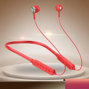 Безжични слушалки с магнитен HiFi звук IPX5, водоустойчив, съвместими с Bluetooth 5.0, спортни слушалки с шейным ръб, слушалки за бягане