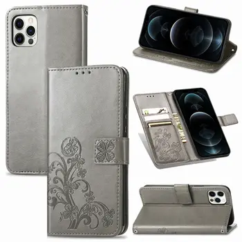 Кожен калъф с изваяни релефни за iPhone 12 Pro (6,1 инча), флип-надолу капачката, Портфейл-награда за карти iPhone12Pro iP12Pro iPhone12 + 12Pro A2407