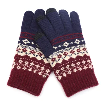 Зимни мъжки/Женски топли жакард стрейчевые възли ръкавици, дамски Магически аксесоари с принтом, вълнени ръкавици с пълни пръсти, изолирана ръкавици B43