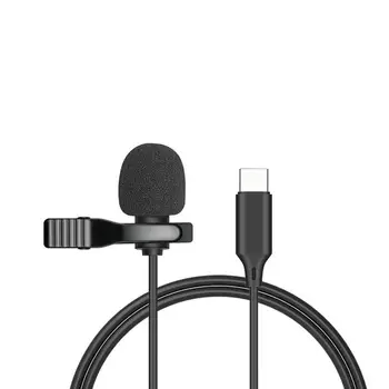 Преносим 1,5 м Петличный Мини Микрофон Кондензаторен Микрофон с Щипка за Ревера, Кабелна USB, 3.5 мм Type-C Microfon За Телефон За Преносими КОМПЮТРИ Mac