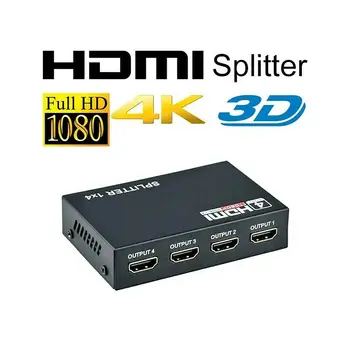 Ultra HD 1*4 HDMI Сплитер hub 1In4 Out 4K 3D 4-Лентов разпределител на сигнала HDMI