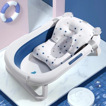 Подложка за подкрепа на детска седалка в ванночке, сгъваема подложка за бебешка вана и стол, въздушната възглавница за вана за бебета, устойчива на плъзгане мека удобна възглавница за тяло