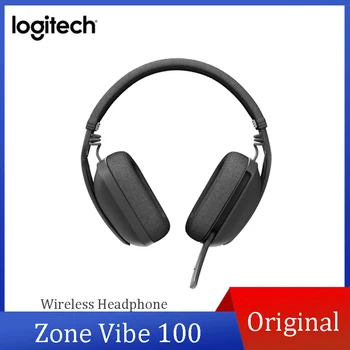 Безжични слушалки Logitech Zone Vibe 100, Bluetooth слушалка, режийни слушалки с микрофон с шумопотискане, леки