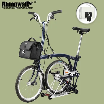 Предната чанта за велосипед Rhinowalk 7Л, водоустойчив преносима велосипедна чанта 7Л, водоустойчива чанта за сгъваеми велосипеди Brompton, Наплечная чанта за велосипед на открито