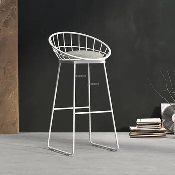 Скандинавски Прост бар стол от ковано желязо, бар столове, мебели за дома, модерна маса за хранене, стол, луксозен бар стол за почивка в скандинавски стил GM