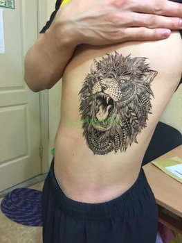 Водоустойчив временна татуировка голям размер, стикер с лъв, флаш татуировка, фалшиви татуировки за мъже, жени, момичета
